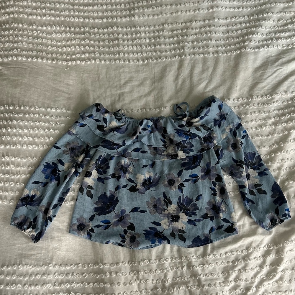 Sweet Wanderer Blue Floral Blouse